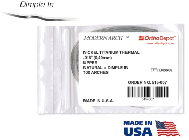 Nickel-titane thermoactif, Natural, RECTANGULAIRE, Dimple In