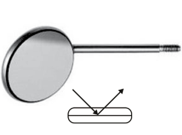 Miroir buccal, surface noire, plat, taille 5 ; diamètre 24 mm (DentaDepot)