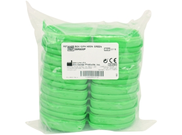 Boîte à barrettes plate vert fluo 12p.