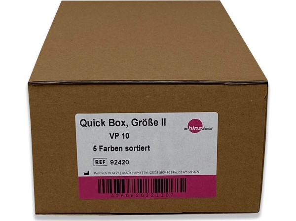 Boîtes d'orthodontie, Quick Box, taille II, 5 couleurs assorties