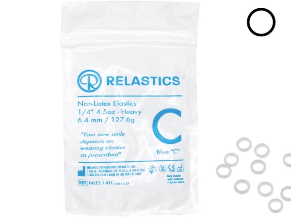 Elastiques intra-oraux Relastics™, SANS latex, Diamètre 1/4" = 6,4 mm