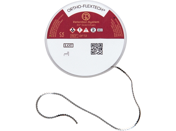 Chaînettes de contention Ortho-FlexTech™, Or blanc (14 carats) - Etched / Gravé