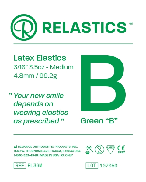 Elastiques intra-oraux Relastics™, latex, Diamètre 1/8" = 3,2 mm