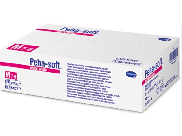 Peha-Soft Nitrile blanc pdfr taille M 200pcs