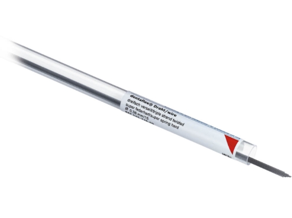 dentaflex® Acier inoxydable, fil droit, 3 brins torsadés, 0,020" (0,5 mm), rond